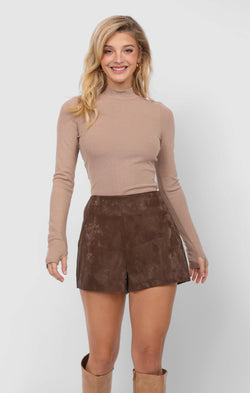 Ronan Mock Neck Top, Oak | Sadie & Sage