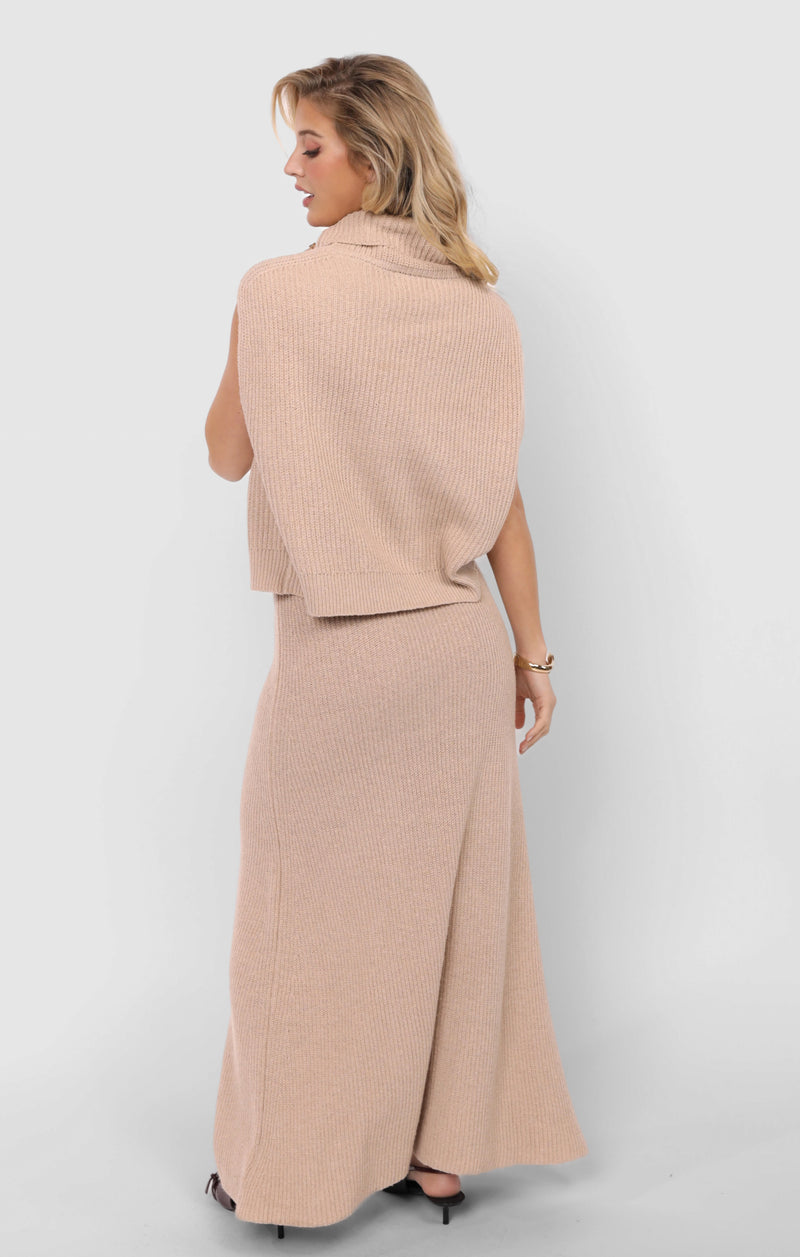 Crosby Ribbed Turtleneck Vest, Cream | Sadie & Sage