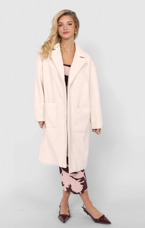 Out Of Town Open Front Coat, Ivory | Sadie & Sage