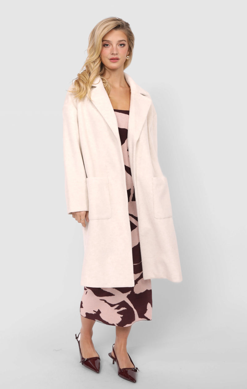 Out Of Town Open Front Coat, Ivory | Sadie & Sage