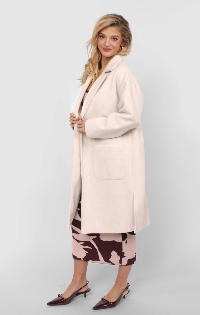 Out Of Town Open Front Coat, Ivory | Sadie & Sage