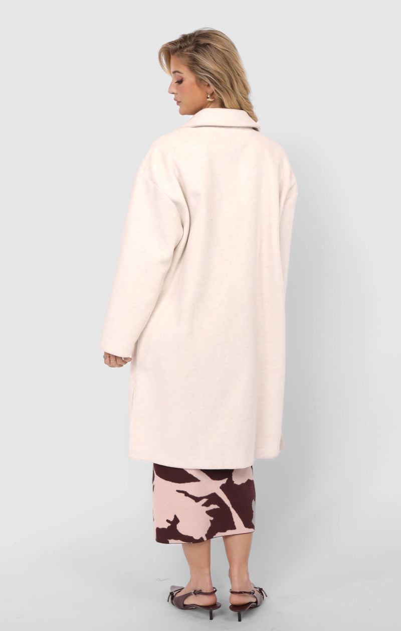 Out Of Town Open Front Coat, Ivory | Sadie & Sage