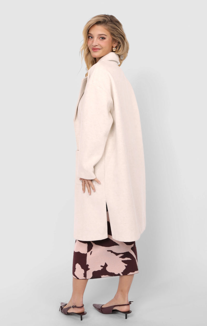 Out Of Town Open Front Coat, Ivory | Sadie & Sage