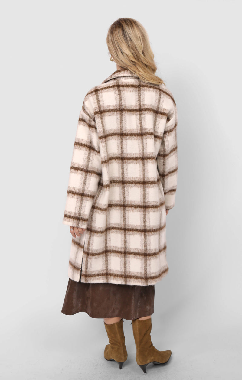 Emily Long Open Front Coat, Ivory Multi | Sadie & Sage