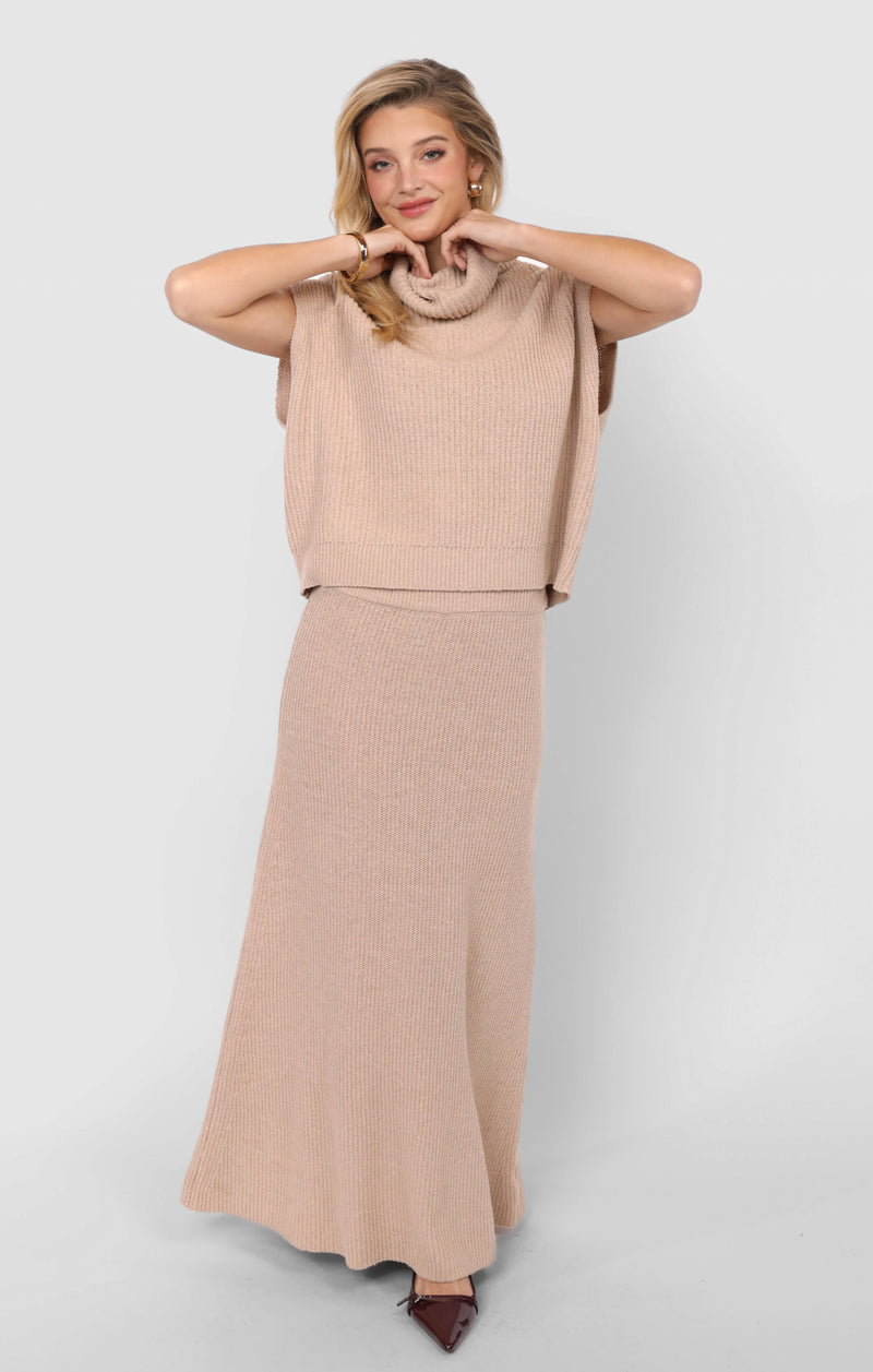 Crosby Sweater Midi Skirt, Cream | Sadie & Sage