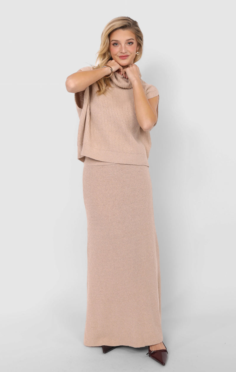 Crosby Sweater Midi Skirt, Cream | Sadie & Sage