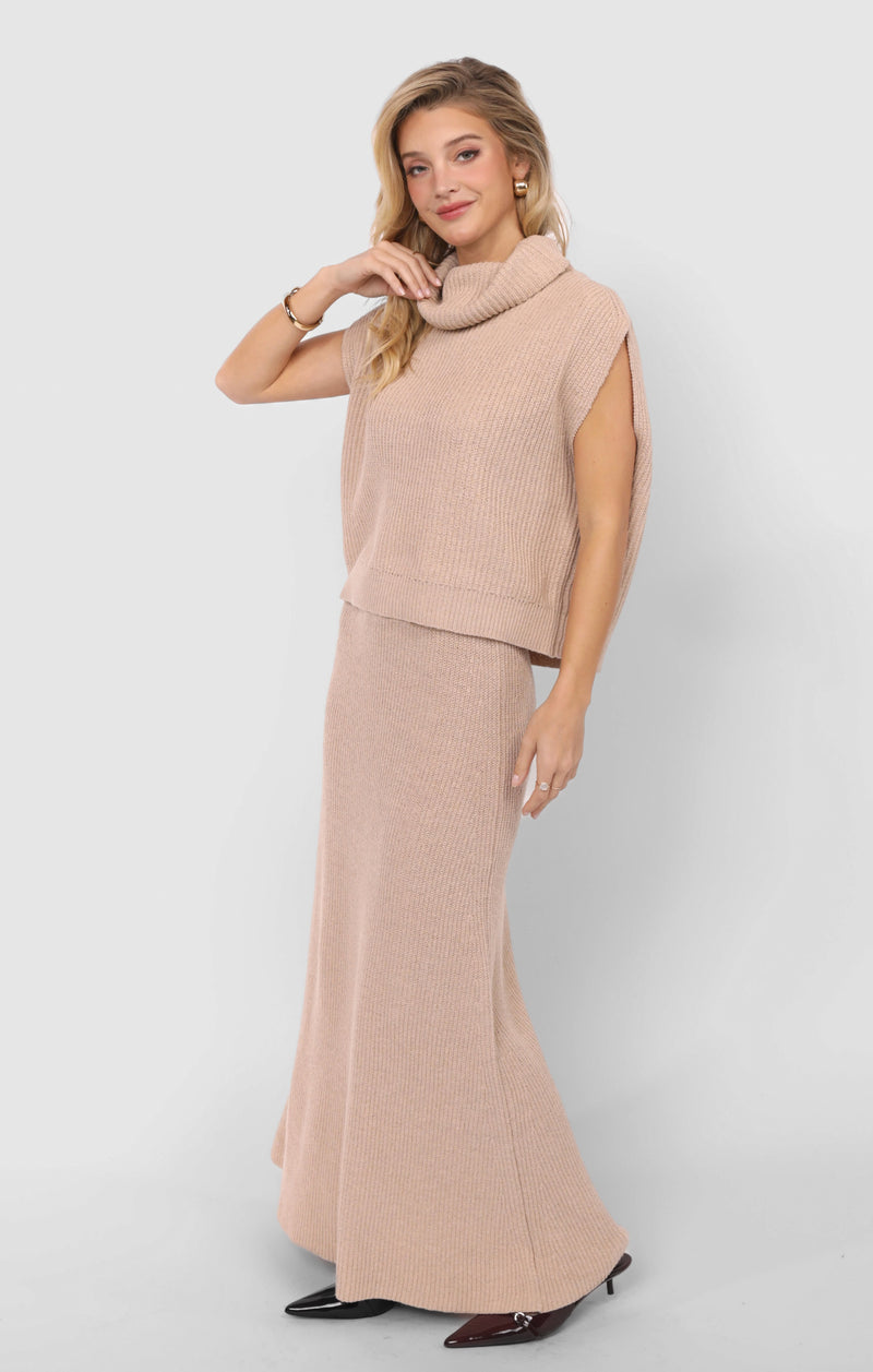 Crosby Sweater Midi Skirt, Cream | Sadie & Sage
