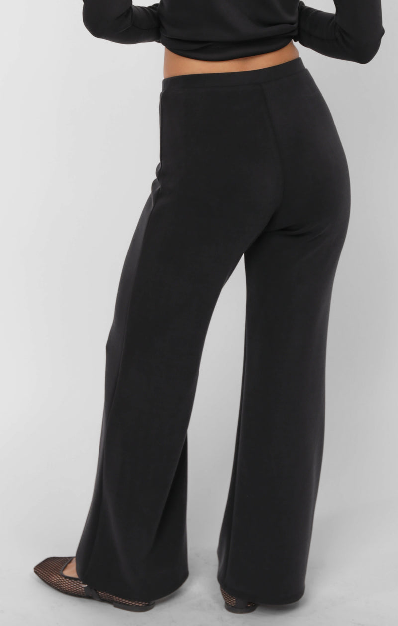 Hustle Knit Wide Leg Pants, Black | Sadie & Sage