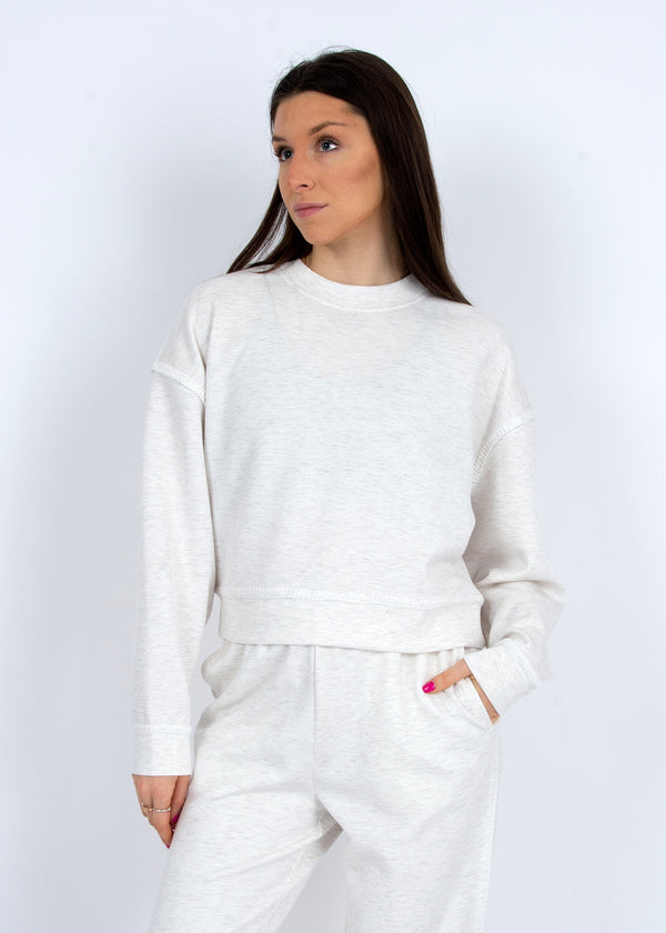 Lucie Short Pullover, Ivory Melange | RD Style