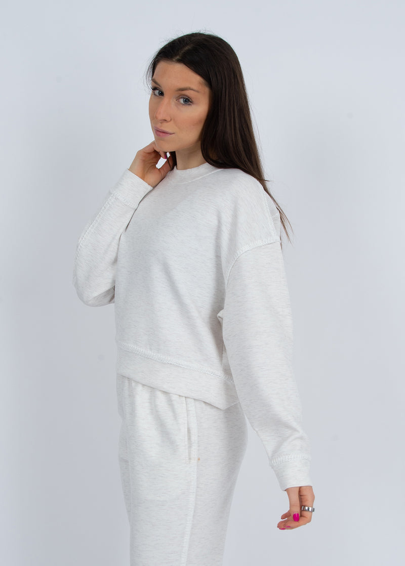 Lucie Short Pullover, Ivory Melange | RD Style