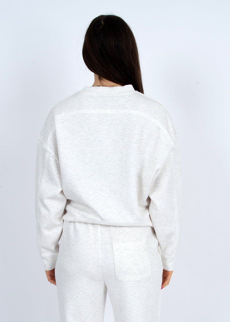 Lucie Short Pullover, Ivory Melange | RD Style