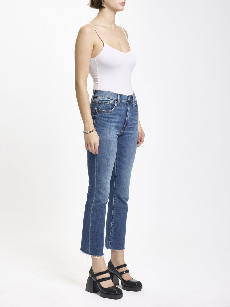 Shy Girl High Rise Crop Flare Jeans, Influencer | Daze
