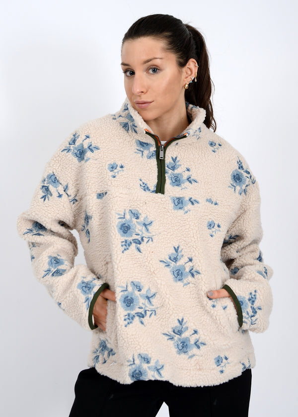 Poppy Anorak Jacket, Cream Blue | RD Style