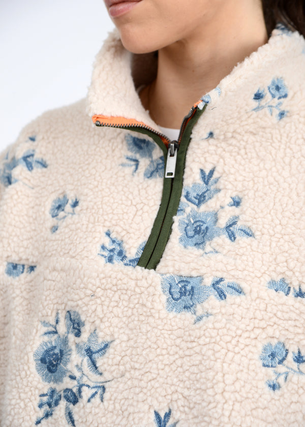 Poppy Anorak Jacket, Cream Blue | RD Style