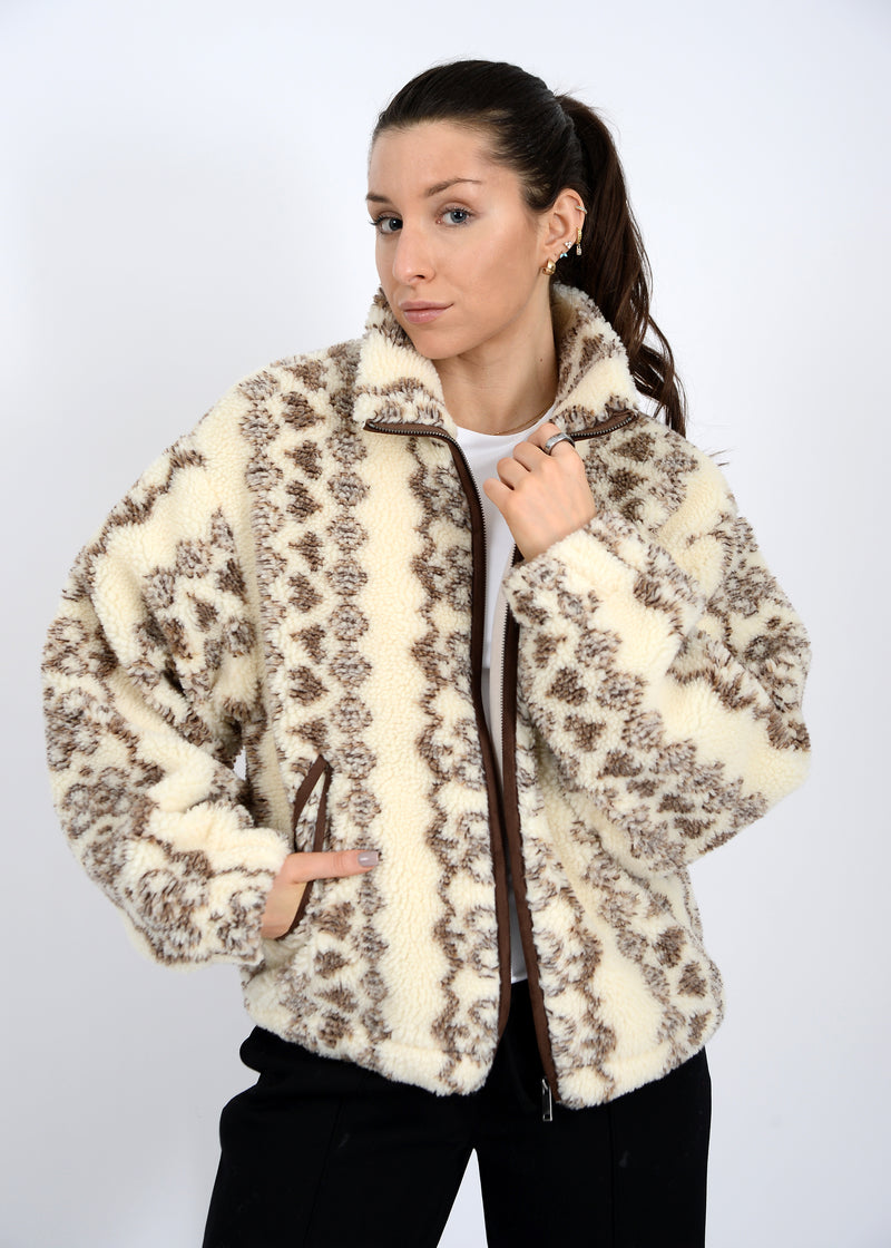 Whistler Sherpa Zip Front Jacket, Brown | RD Style