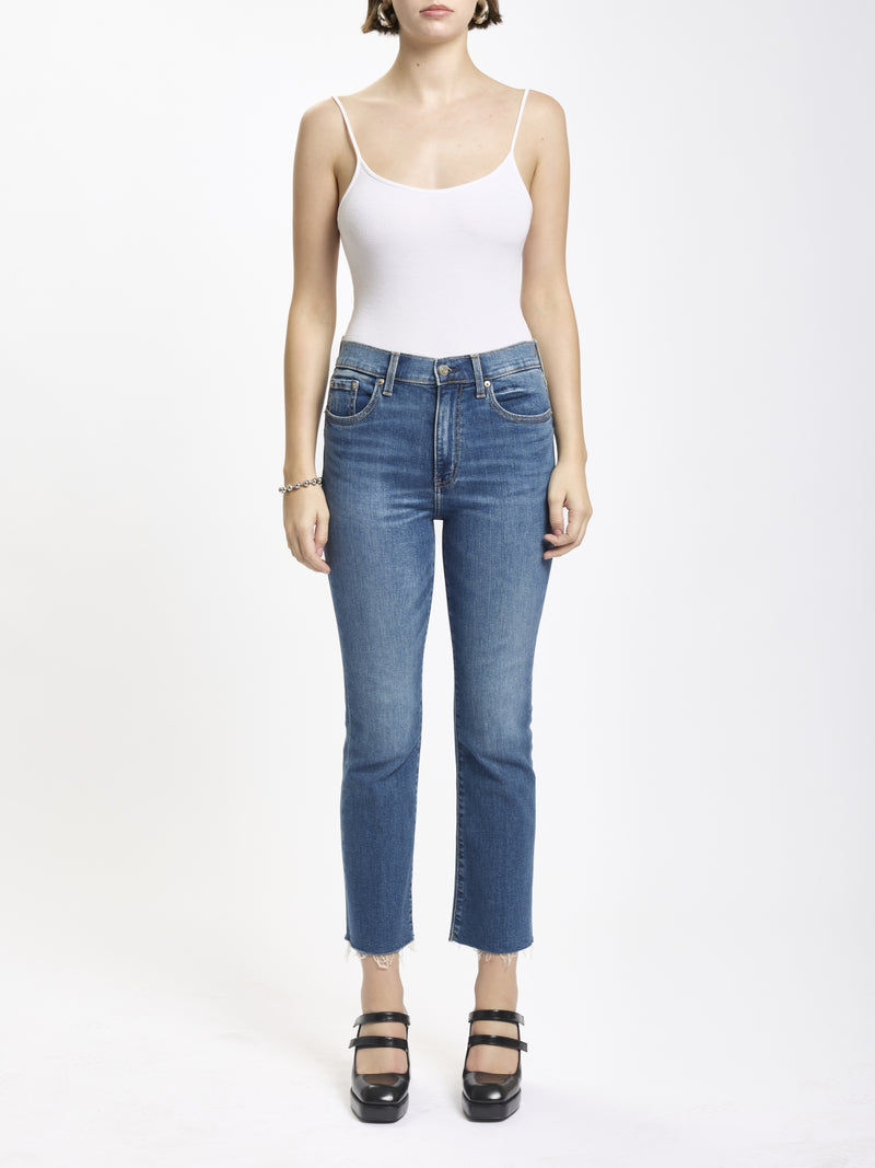 Shy Girl High Rise Crop Flare Jeans, Influencer | Daze