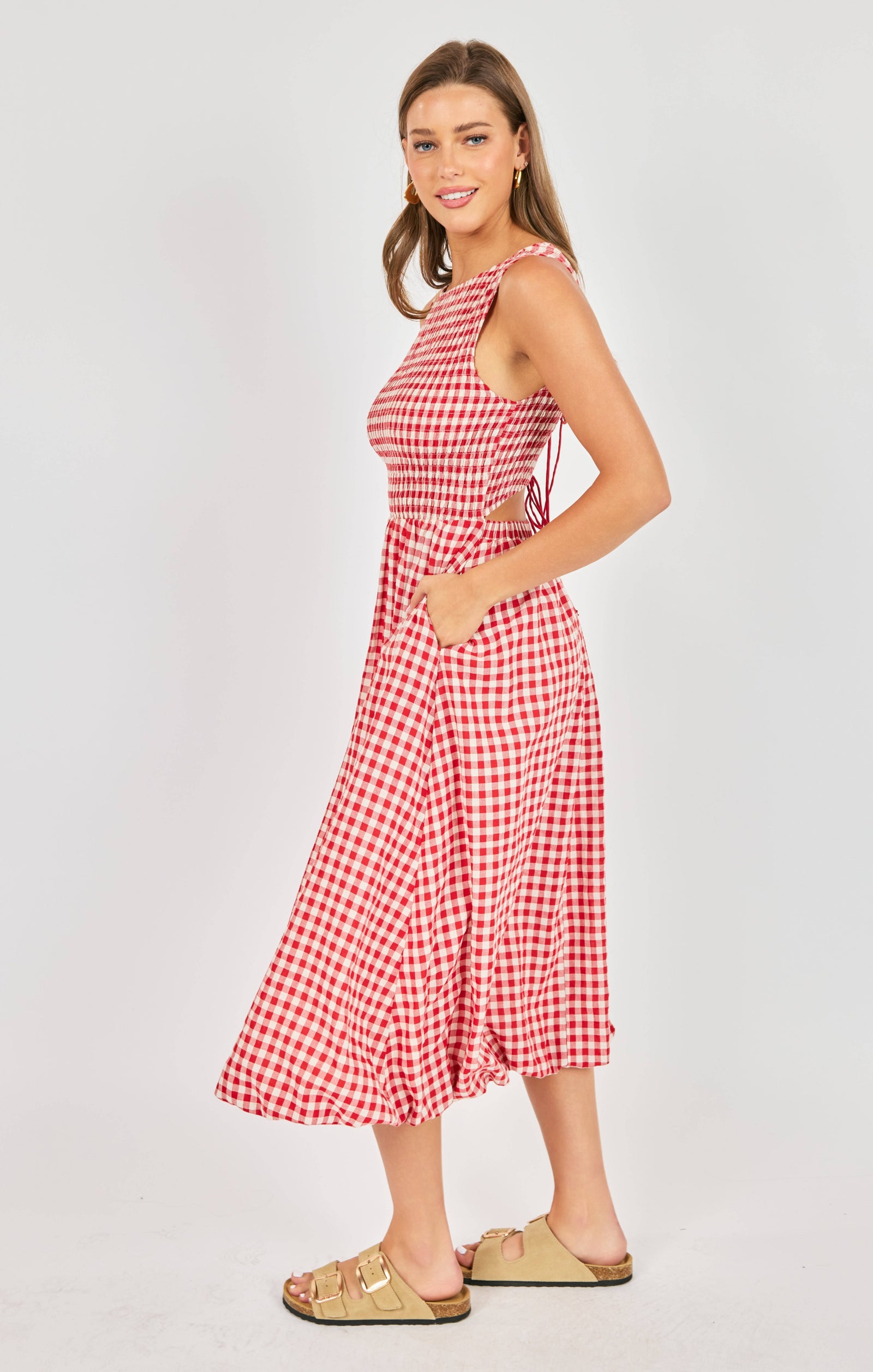 Apple Butter Midi Dress, Red Ivory | Sadie & Sage North & Main Clothing Company Apple Butter Midi Dress, Red Ivory | Sadie & Sage North & Main Clothing Company