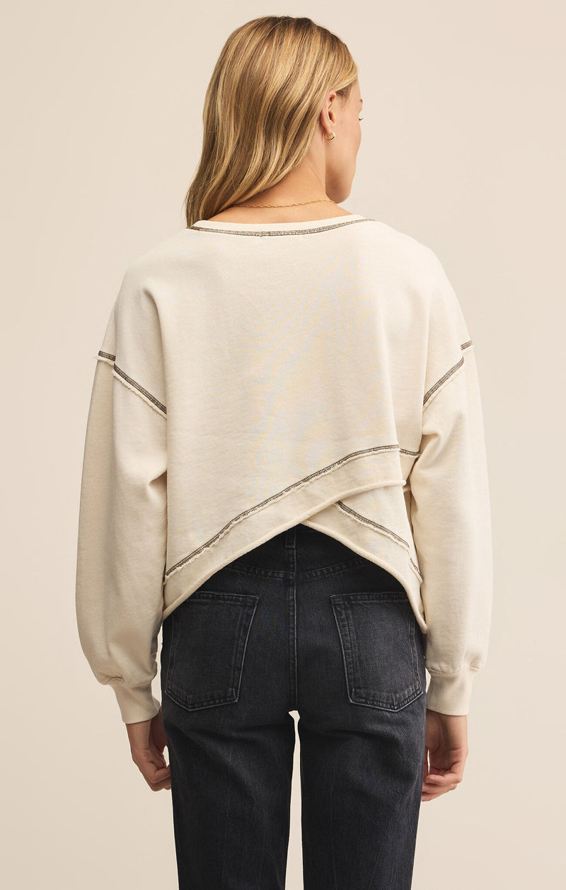 Fan Club Contrast Stitch Sweatshirt, Crystal | Z Supply