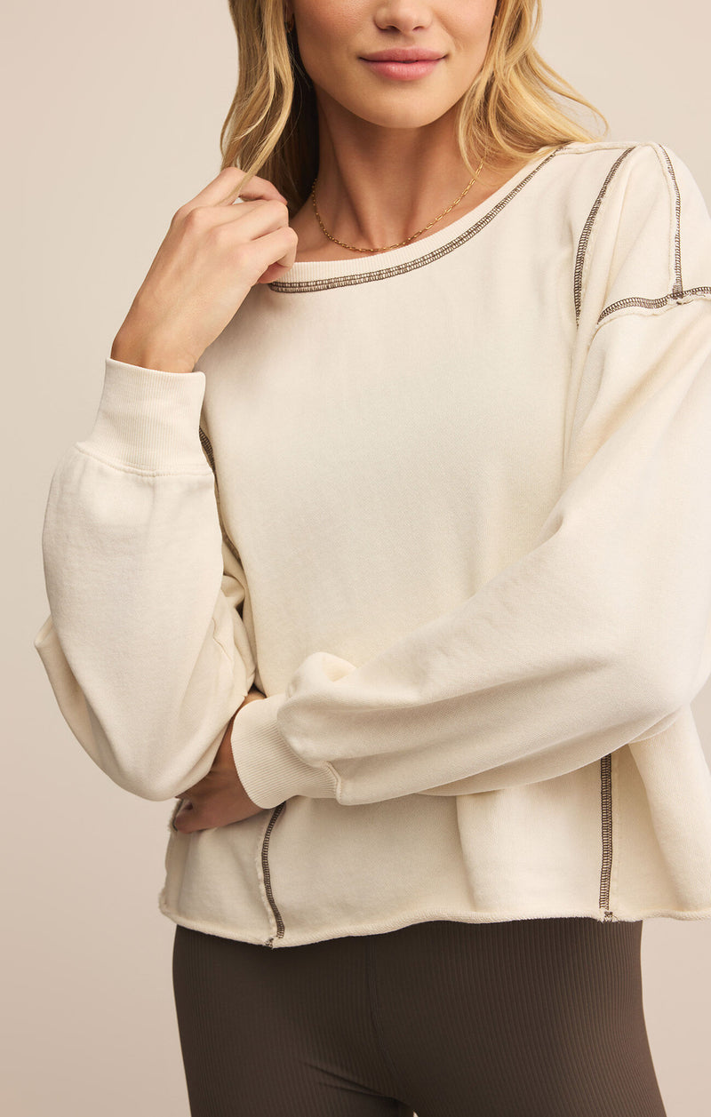 Fan Club Contrast Stitch Sweatshirt, Crystal | Z Supply