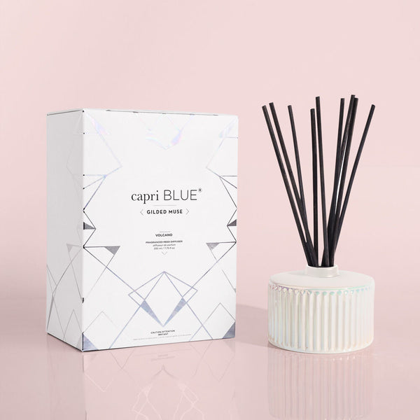 Volcano White Opal Gilded Reed Diffuser Set | Capri Blue