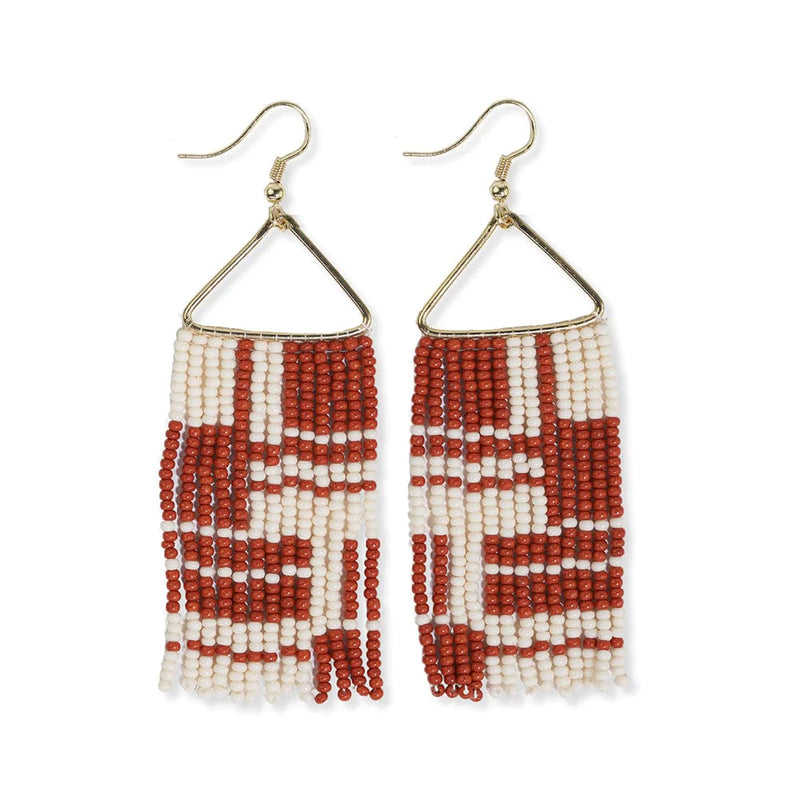 Whitney Beaded Fringe Earring, Burnt Orange | Ink + Alloy