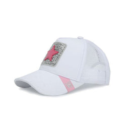 Glitter Patch Hat, White/Pink | Vintage Havana