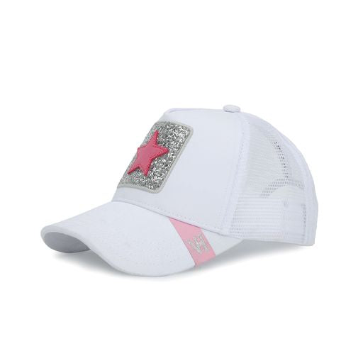Glitter Patch Hat, White/Pink | Vintage Havana