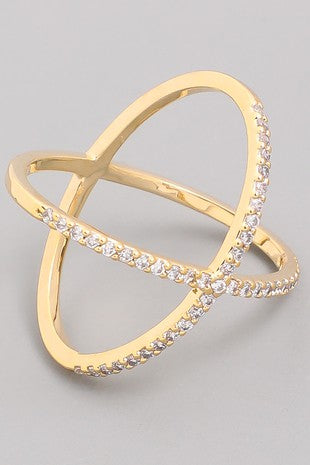 Cassia Criss Cross Ring, Gold