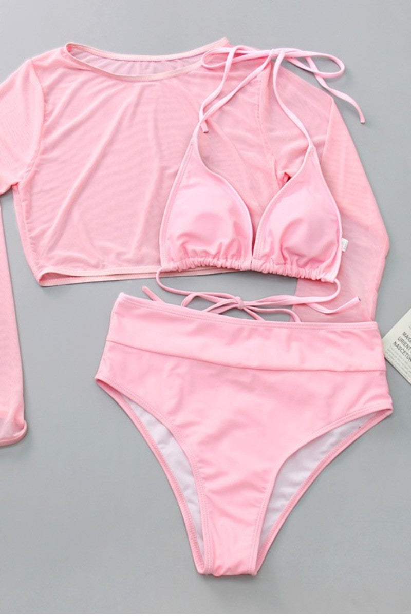 Rylei High Rise Bikini Bottoms, Pink