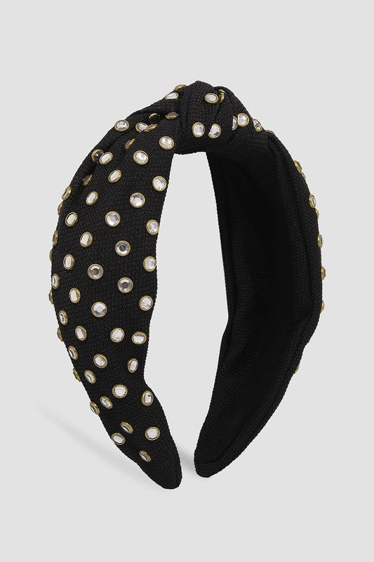 Clarice Rhinestone Headband, Black