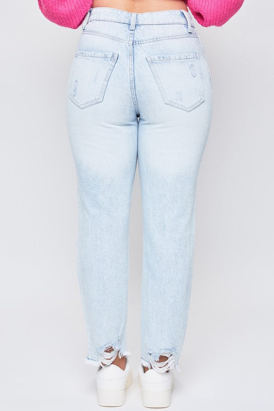 Archer High Rise Mom Jeans, Light Wash