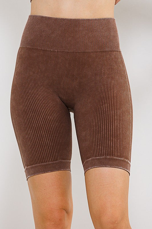Saide Seamless Biker Shorts, Chocolate