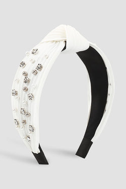 Bernice Rhinestone Pearl Headband, Ivory
