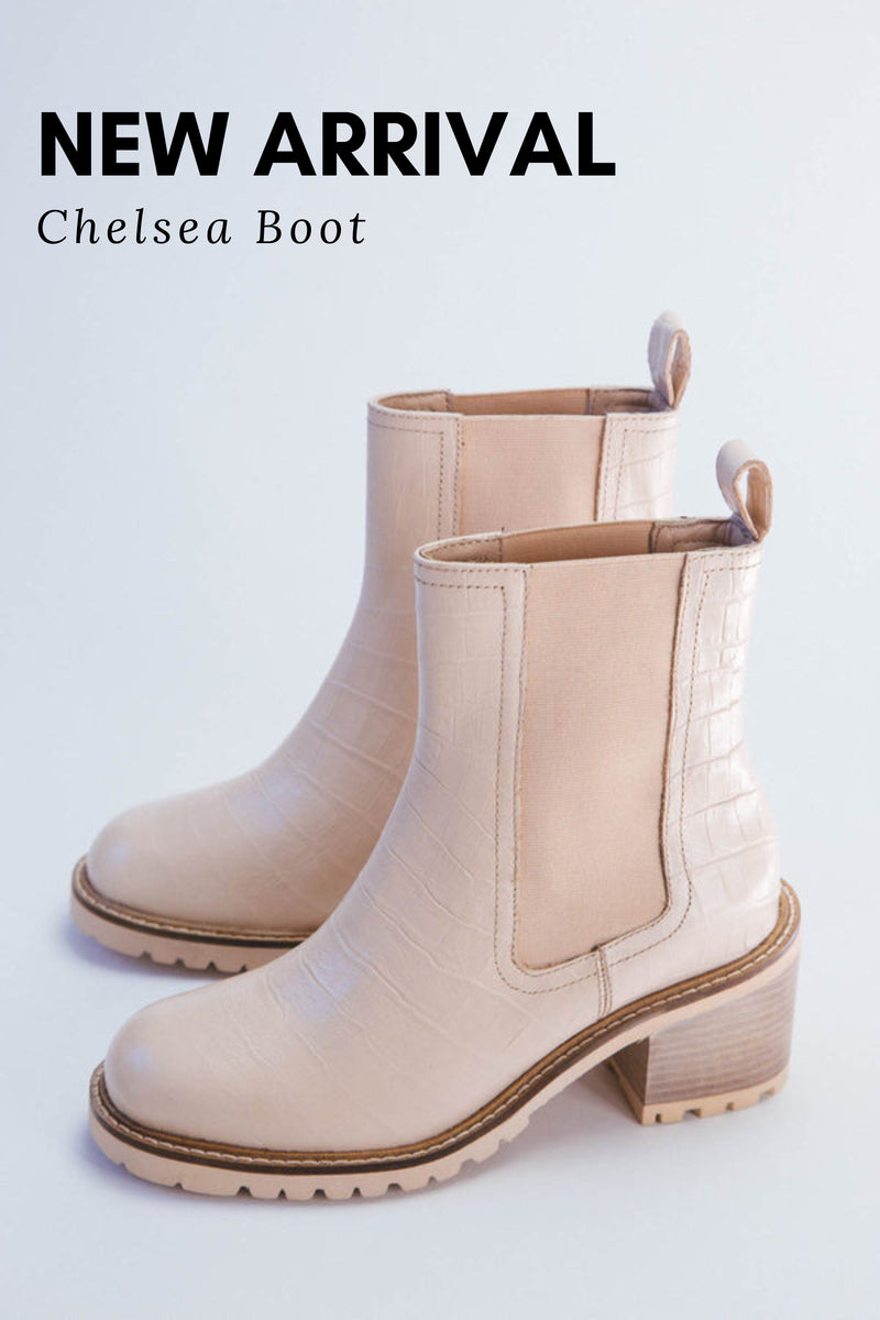Far-Fetched Croc Leather Boot, Cream | Seychelles