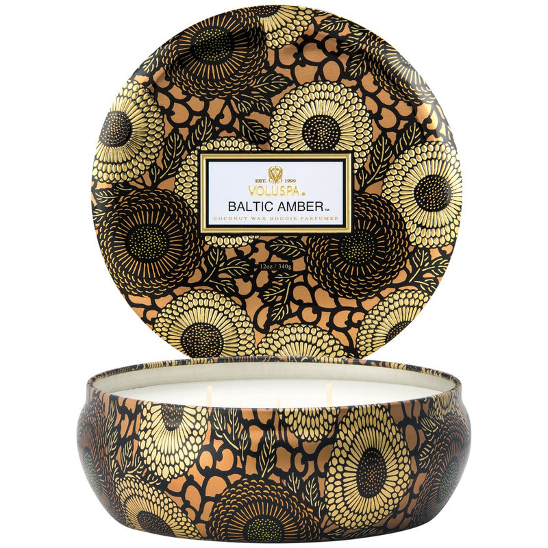 3 Wick Tin Candle, Baltic Amber | Voluspa