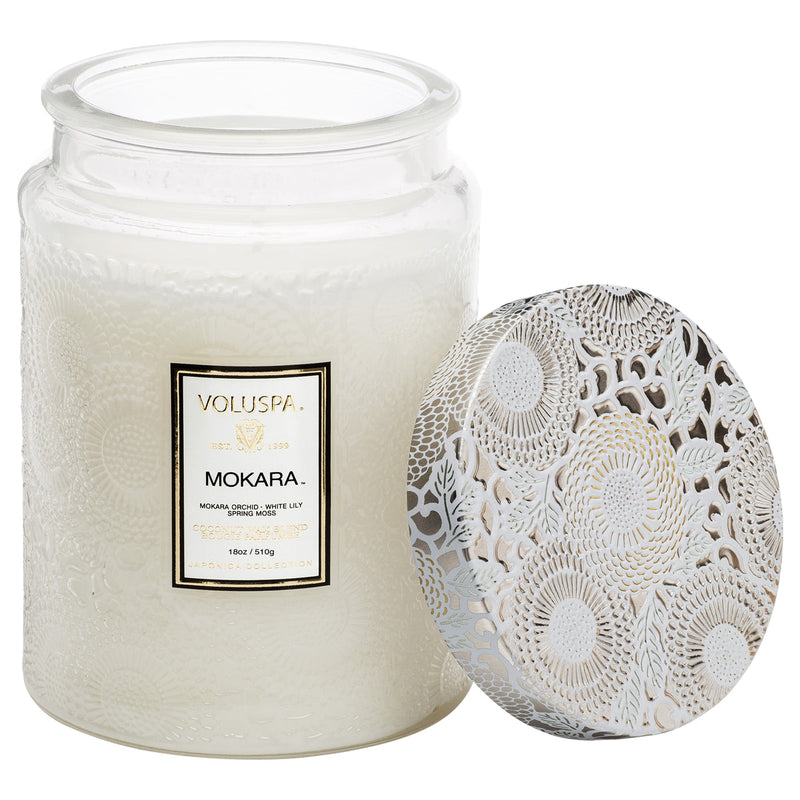 18 Oz Glass Jar Candle, Mokara | Voluspa