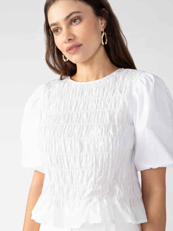 Together Again Shirred Blouse, White | Sanctuary