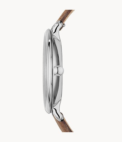 Jacqueline Brown Leather Watch, Brown | FOSSIL