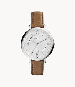 Jacqueline Brown Leather Watch, Brown | FOSSIL