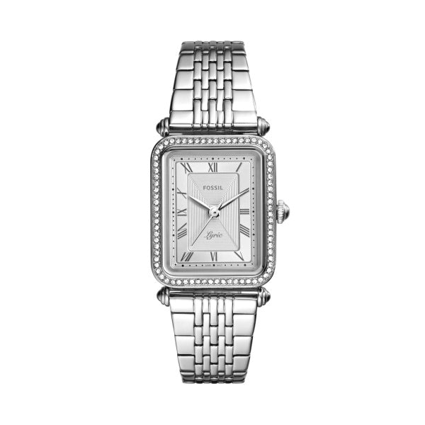 Lyric Three-Hand Stainless Steel Watch, Silver | Fossil®