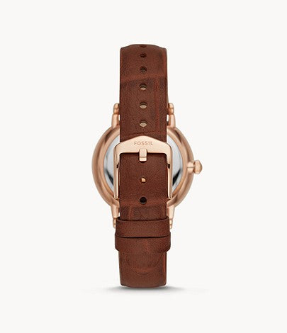 Gwen Three-Hand Date Leather Watch, Brown | Fossil®