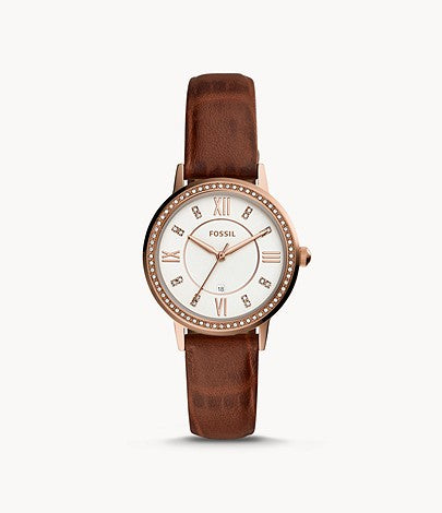 Gwen Three-Hand Date Leather Watch, Brown | Fossil®
