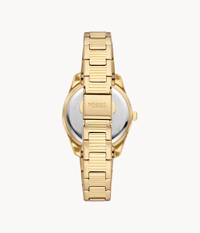 Scarlette Three-Hand Day-Date Gold-Tone Watch, Gold | Fossil