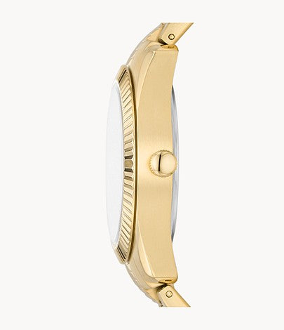 Scarlette Three-Hand Day-Date Gold-Tone Watch, Gold | Fossil