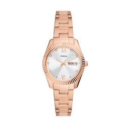 Scarlette Silver Face with Rose Gold Band Watch, Rose Gold | FOSSIL