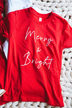 Kid's Merry & Bright Graphic Tee, Red