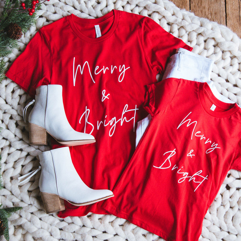 Kid's Merry & Bright Graphic Tee, Red