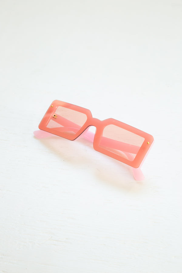 Royal Square Framed Sunglasses, Pink