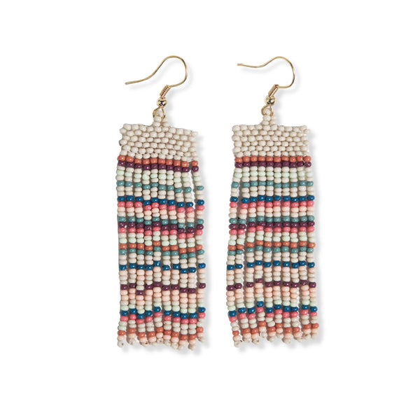Adaline Horizontal Striped Beaded Earrings, Light Desert | Ink + Alloy