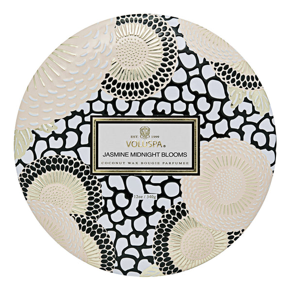 3 Wick Tin Candle, Jasmine Midnight Bloom | Voluspa